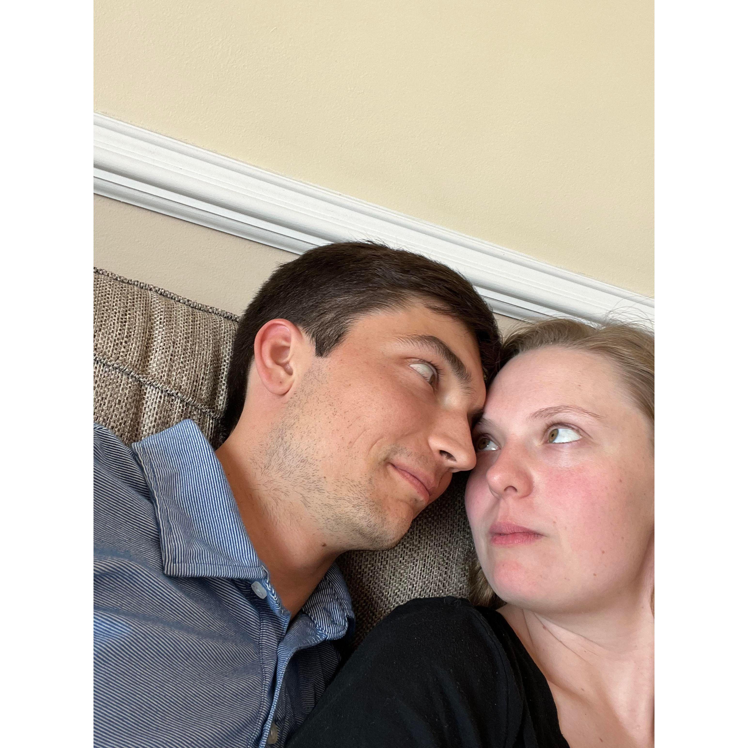 Putting their heads together and discovering a need for an engagement photographer
