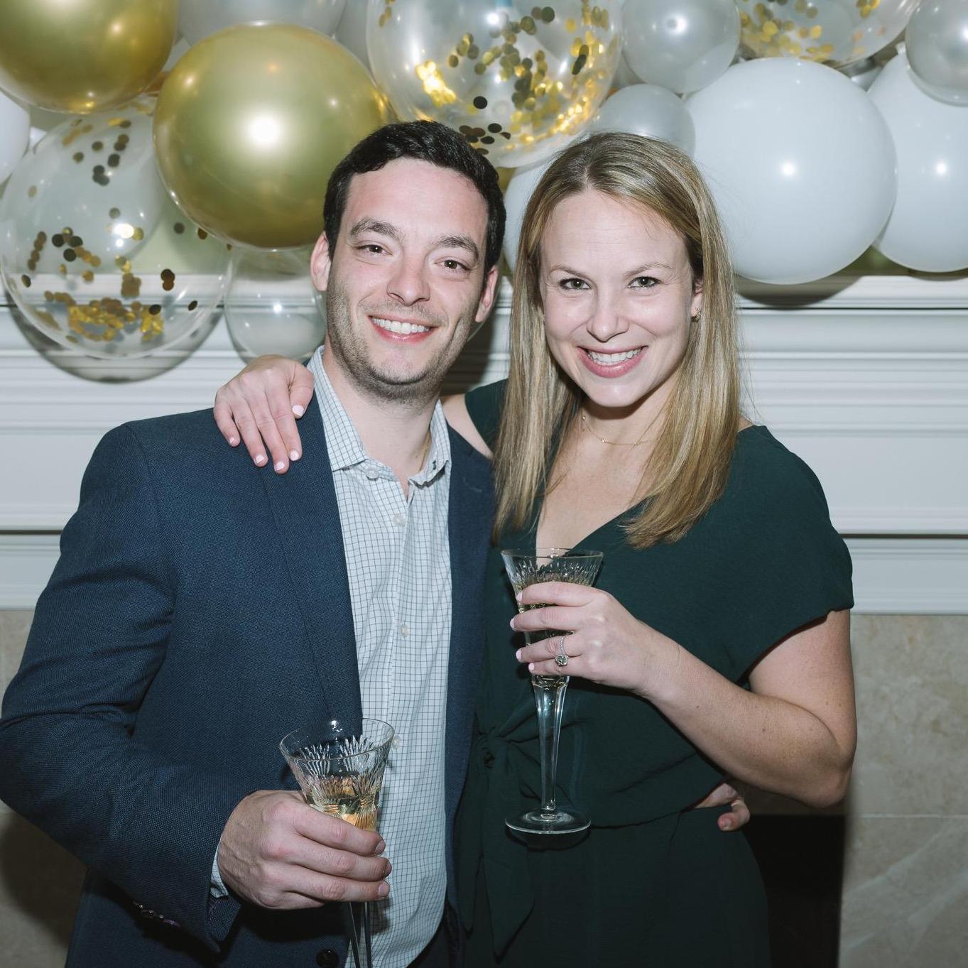 Happy couple at my mom's house for our engagement party!