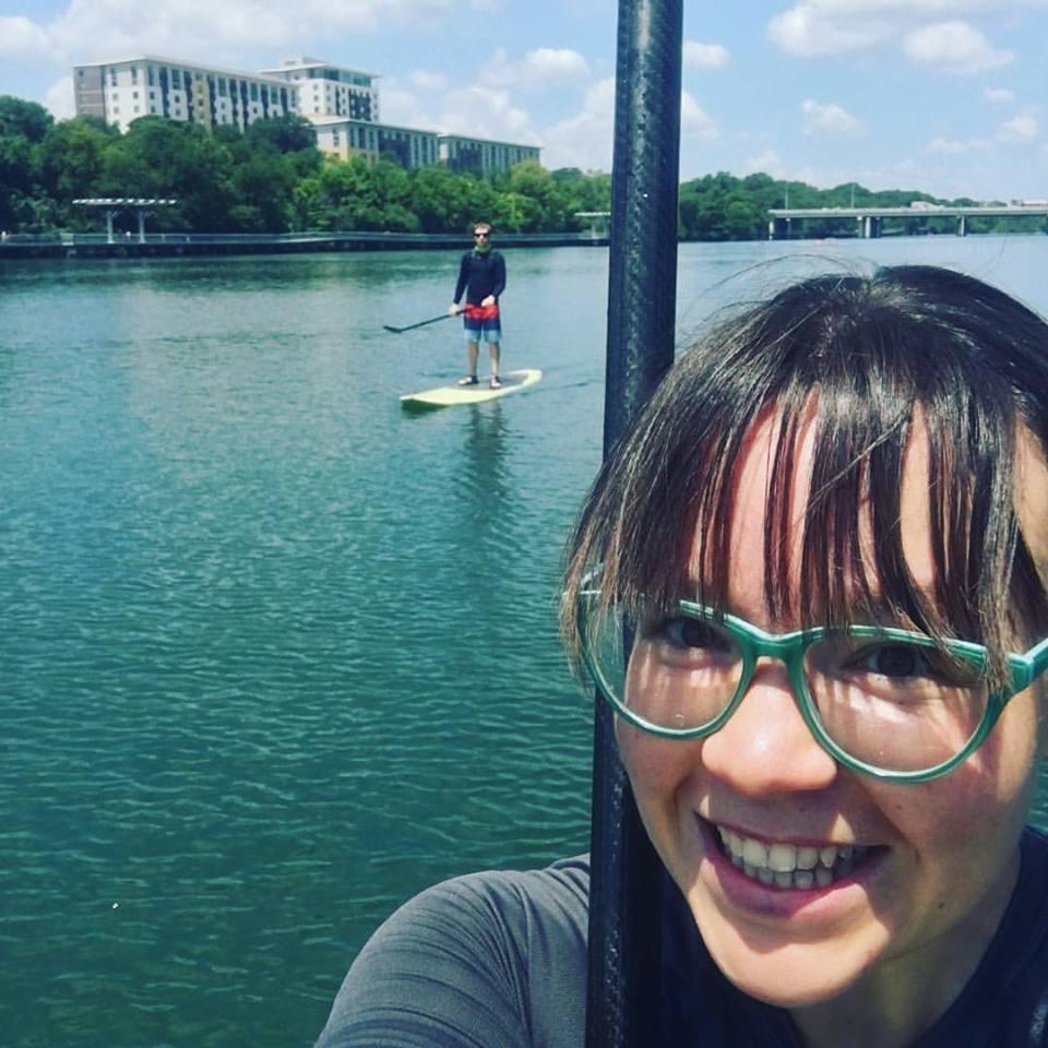 Two of my favorite things, paddle boarding and taking sneaky pictures of Cody.