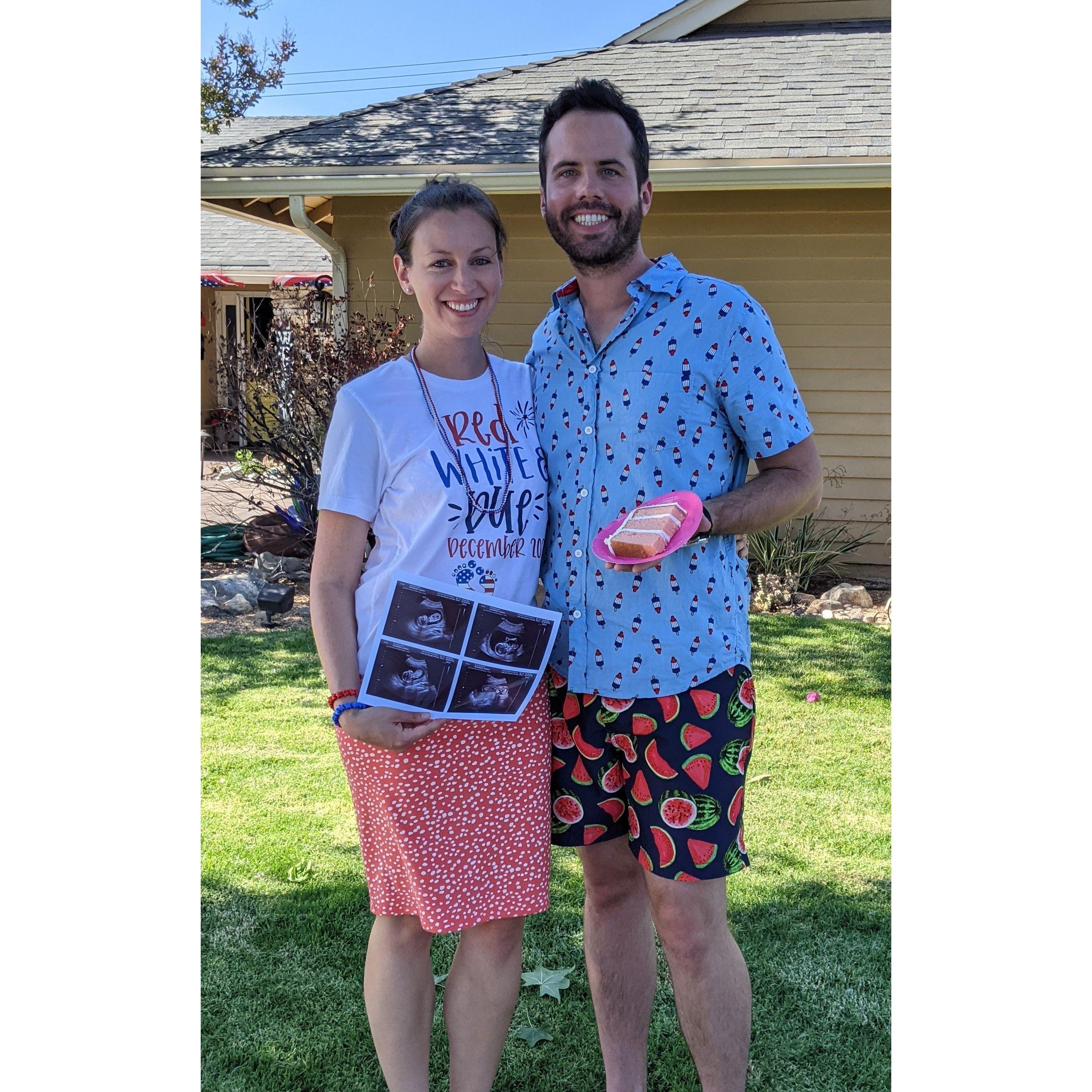 Gender reveal on 4th of July