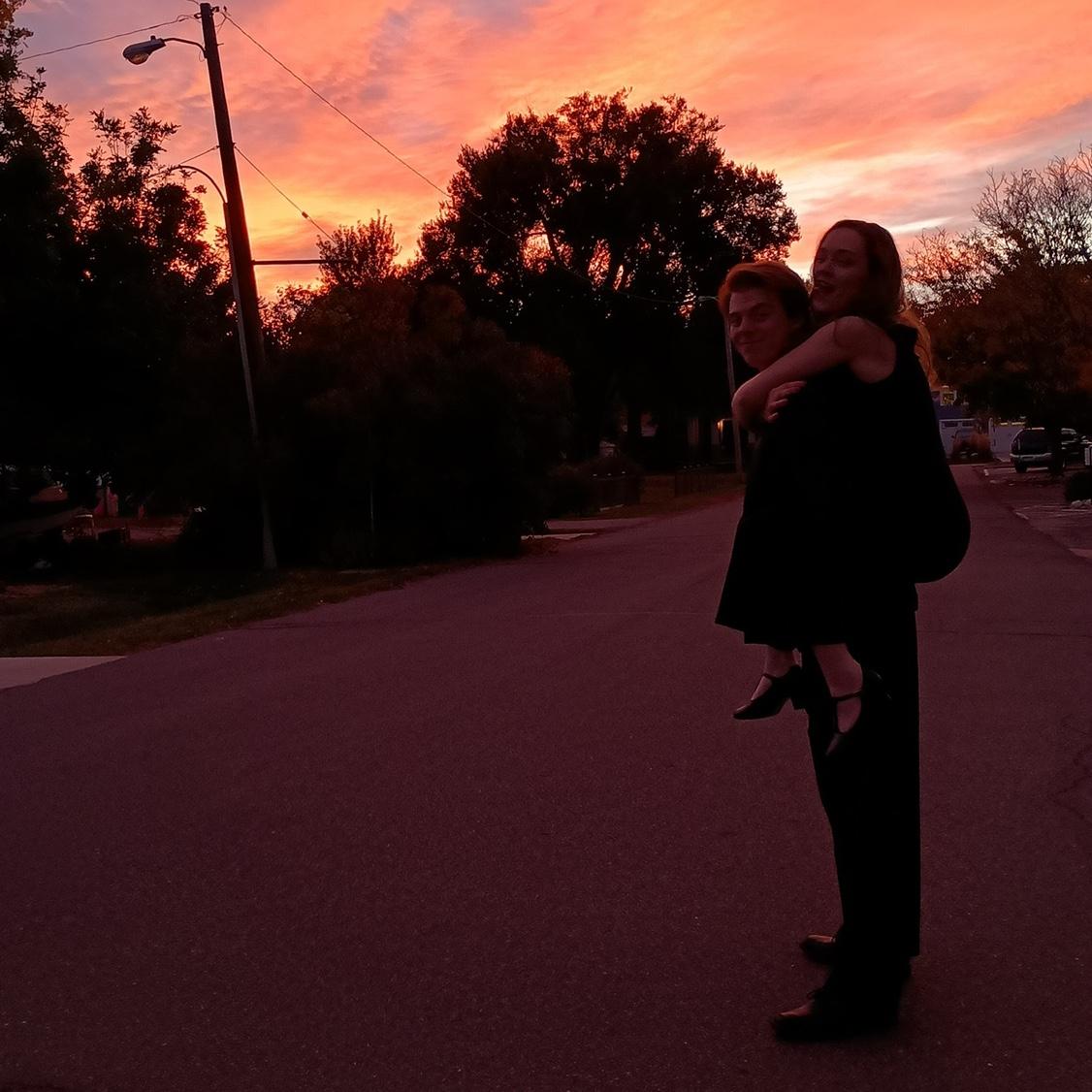 Experiencing glorious Colorado sunsets before performing at a friend's senior recital