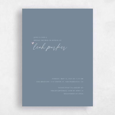 Slate, Blue Wedding Wedding Shower Invitation - Marley Classic