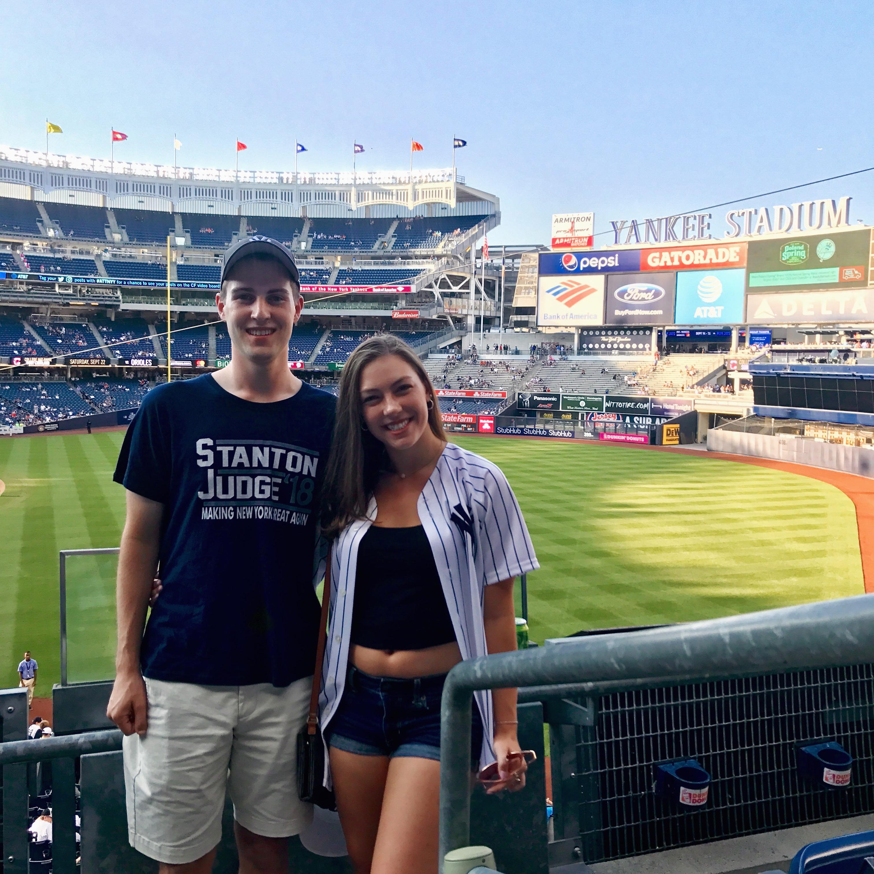 Drove to NYC to take Collin to his 1st Yankees' game, August 2018