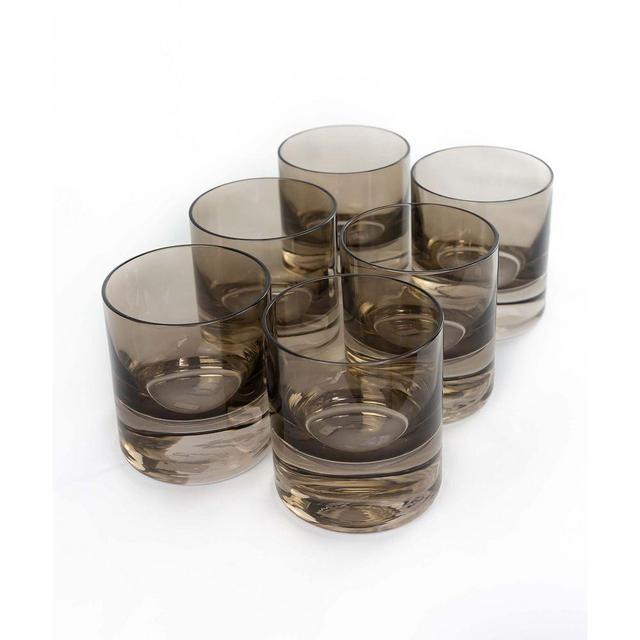 Estelle Colored Rocks Glass, Gray Smoke, Set of 6