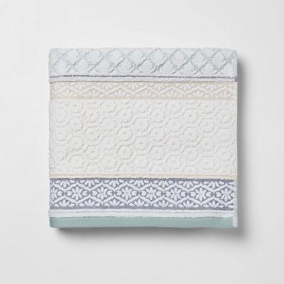 Pattern Filled Stripe Towel Blue - Threshold™