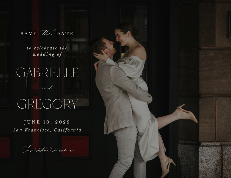 Canopy Photo | Classic Greige | Zola Save The Dates
