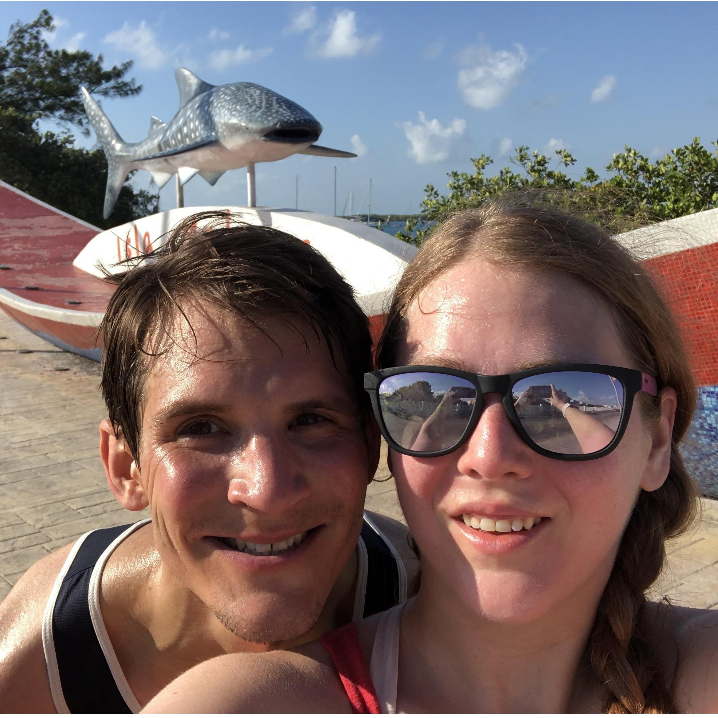 Out for a couples run in Isla De Mujeres, Mexico.