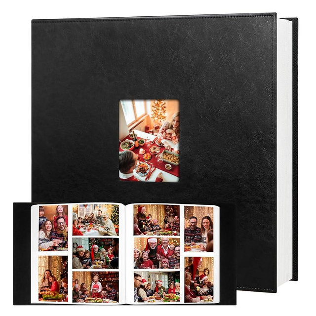 Aevdor Photo Album 4x6 700 Pockets, Leather Cover Extra Large Capacity Family Wedding Anniversary Baby Picture Albums, Acid-free Pages 4x6 Photo Album Holds 700 Horizontal and Vertical Photos (Black)