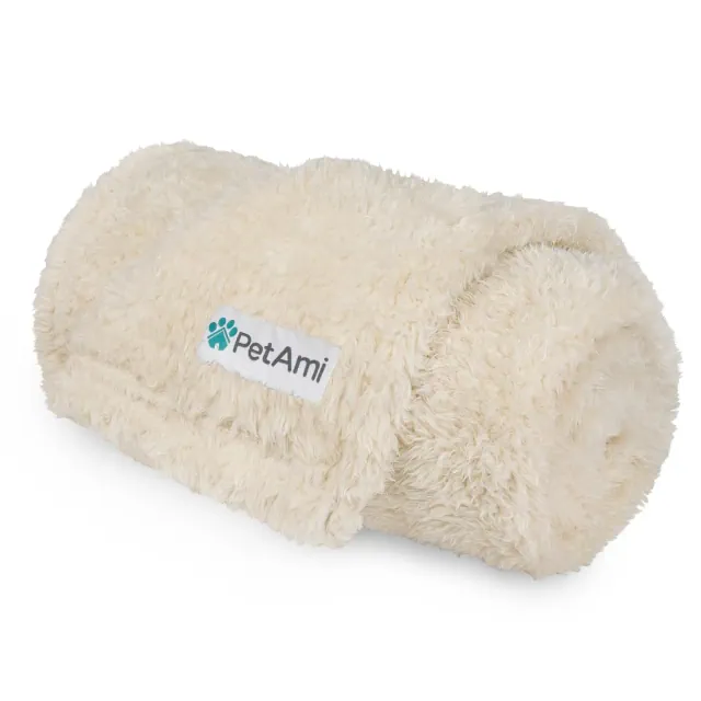 PetAmi Fluffy Dog Blanket for Pet Cat Puppy Kitten, Faux Shearling Soft Fleece Throw, Plush Reversible Washable Couch Cover )