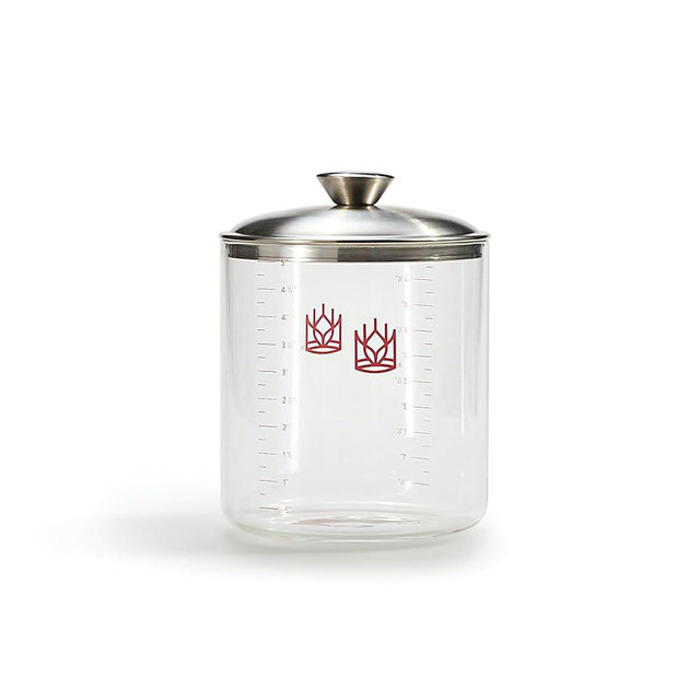 King Arthur Baking Company Glass Sourdough Crock with Lid, 1.5-Quart Capacity