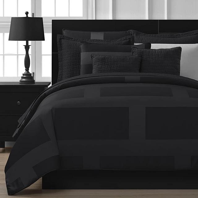 Comfy Bedding | 5-Piece Comforter Set | Microfiber Bedding | King | Frame – Black | 1 Comforter, 2 Pillow Cases, 1 Square Decorative Pillow & 1 Rectangle Decorative Pillow | Microfiber | Modern