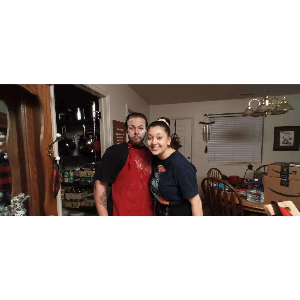 Making pies at Christmas time and had some fun with the flour