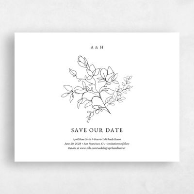 White Wedding Save the Date - Essenza Landscape