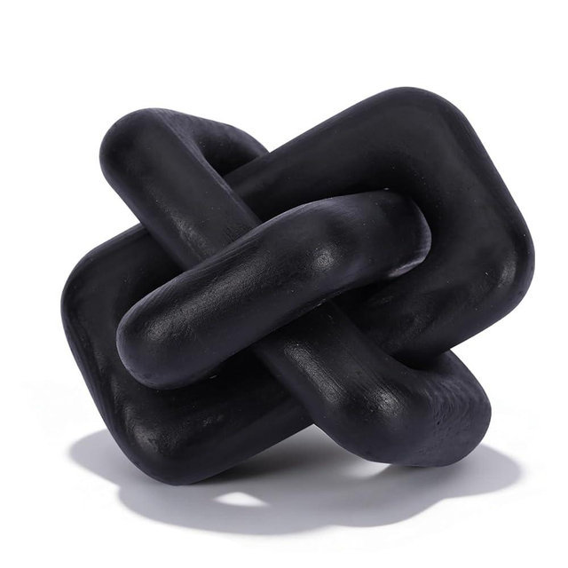 oliruim Wooden Knot Decoration Bohemian Decoration Hand-Carved Knot Black Coffee Table Decoration Suitable for Modern Home Bedroom Living Room Farmhouse Dining Table Minimalist Decoration (Black)
