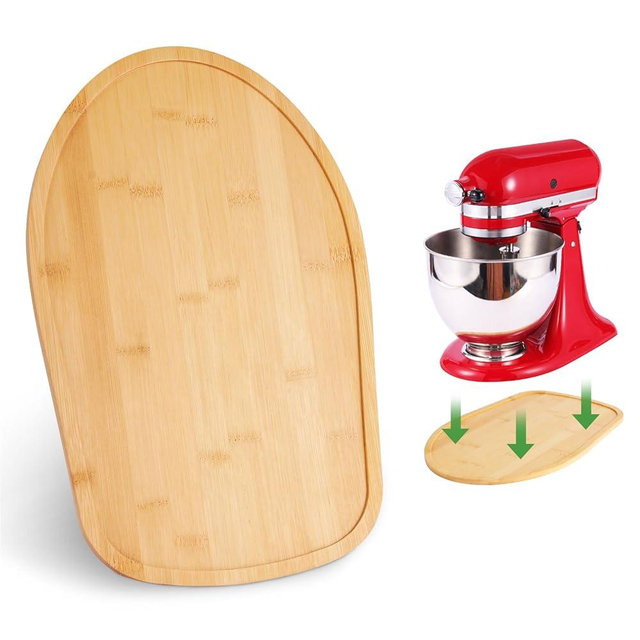Adwrparts Food-Grade Bamboo Mixer Slider Compatible with Kitchen aid Stand Mixer Artisan Tilt Head 4.5-5Qt, Countertop Storage Mover Accessories Mixer Sliding Tray Attachments