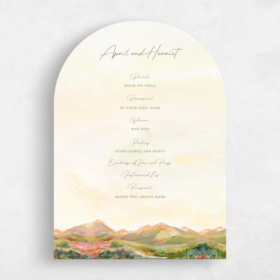 Yellow Arch Wedding Program - Serene