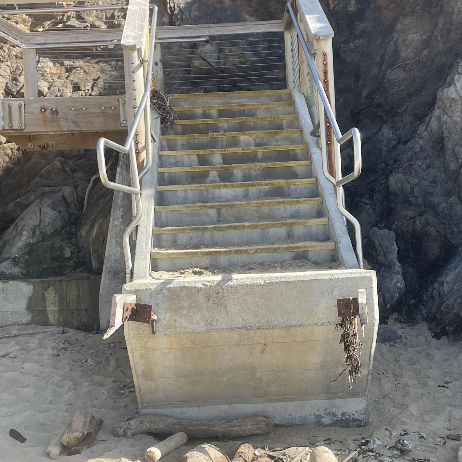 The drop mentioned in multiple other descriptions on the site. It’s not as steep as it looks! If you can make it down please do If not no worries Pick a spot at the top we know you’ll still be there!