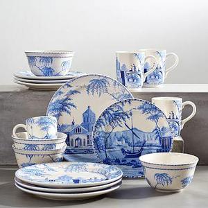 Sophia Dinnerware 16 Piece Set- Boat and Village