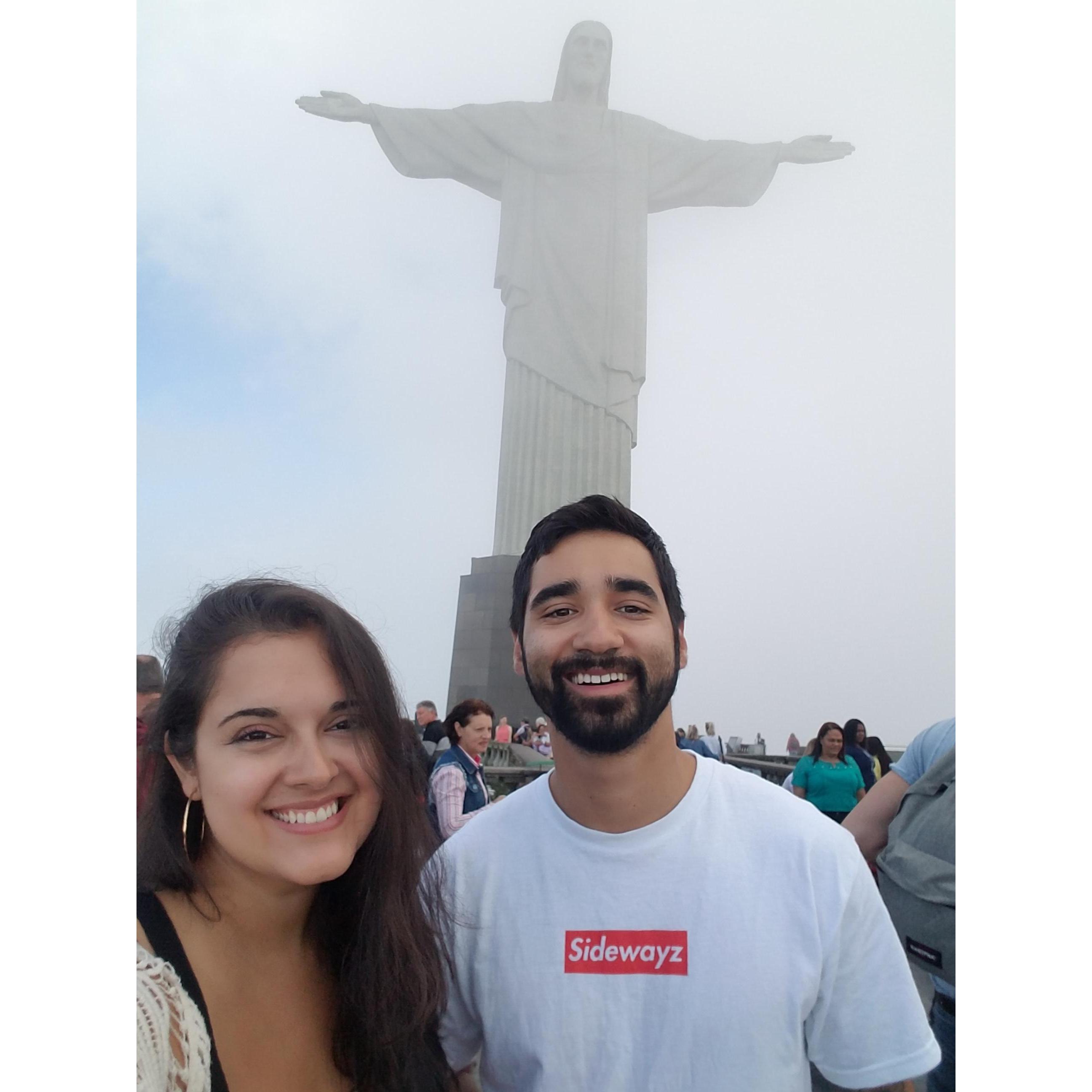 When we went to the Christ The Redeemer in Brazil. Fun fact: there was a small chapel at the base of the statue where we were fortunate enough to sit in on prayer with about 25 others.