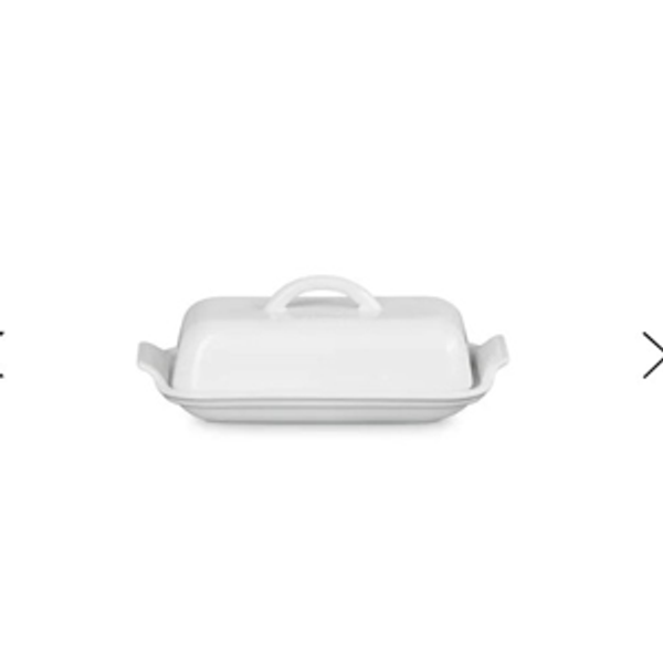 Le Creuset Stoneware Heritage Butter Dish, White