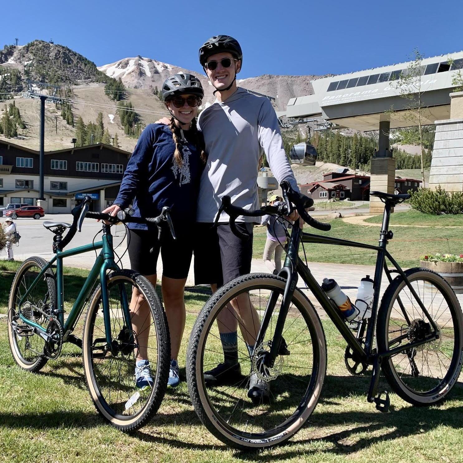 Gravel biking in Mammoth with Wendy's brother!