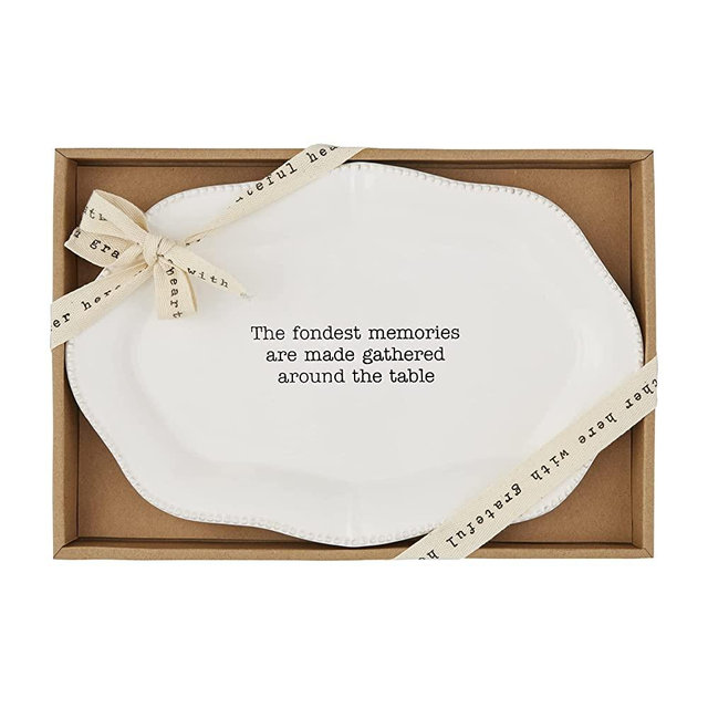 Mud Pie Memories Platter, White, 8.5" x 12.5"