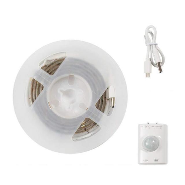 1M Rechargeable Motion Sensor Wardrobe Light, LUXJET Flexible LED Strip with 30LED, PIR and Light Sensor, Warmwhite Night Light for Wall Closet Cabine