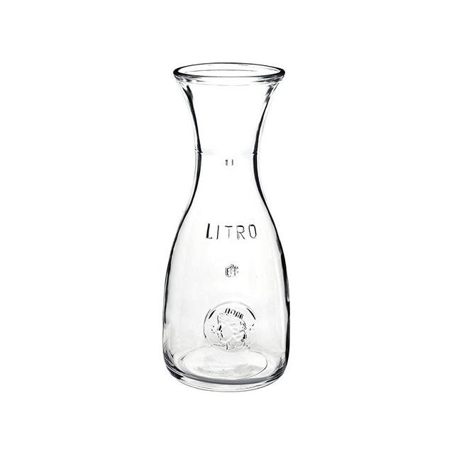 Bormioli Rocco Misura PZ Wine Carafe – Wide Mouth Clear Glass Carafe Pitcher For Water, Juice, Milk, Coffee, Iced Tea – Elegant Bistro Style Carafe Decanter With Authenticity Stamp – Made In Italy
