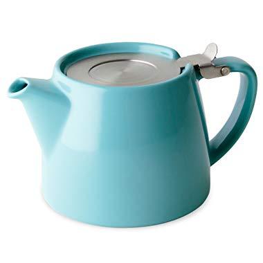 FORLIFE Stump Teapot with SLS Lid and Infuser, 18-Ounce, Turquoise