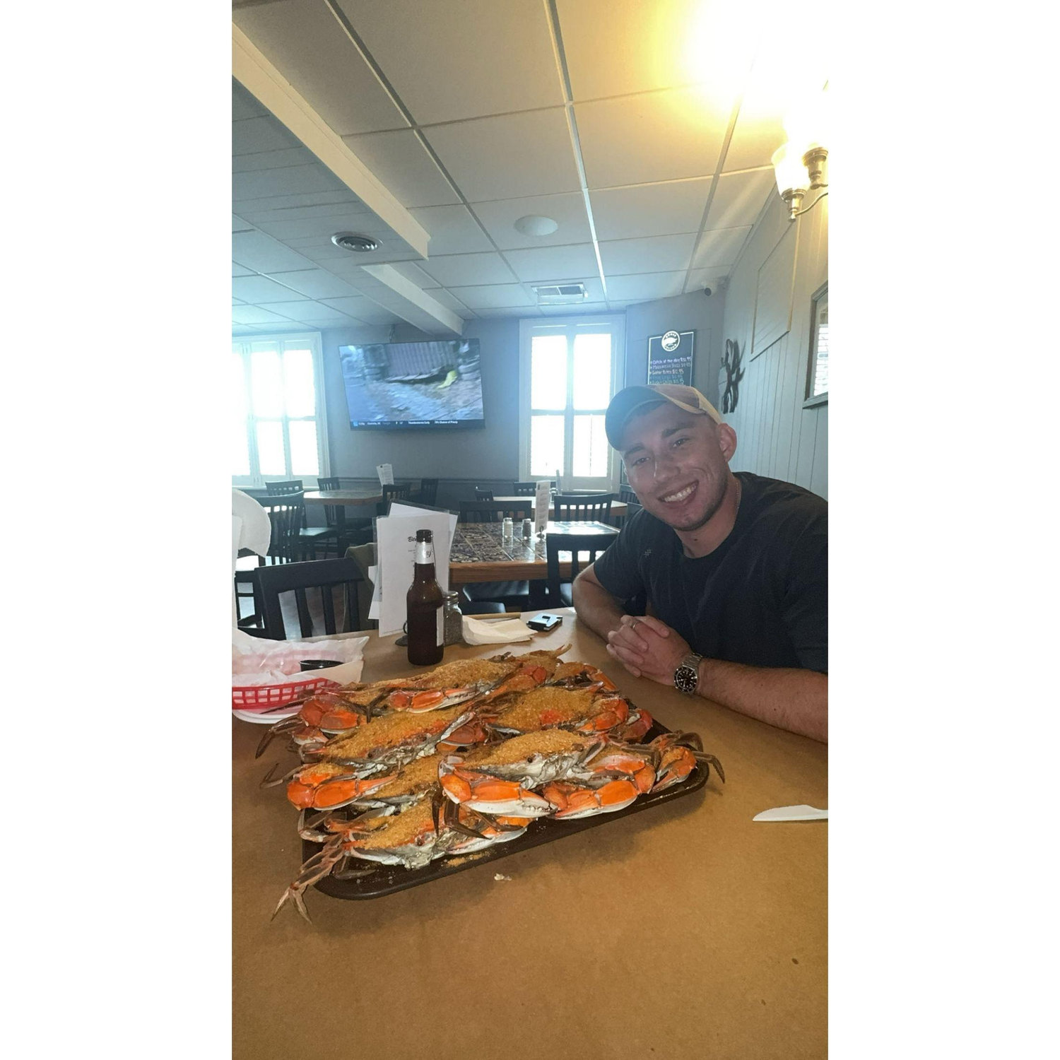 Logan's first time having Maryland Blue Crab
