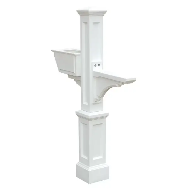 Mayne White Polymer 4 x 4 Mount Mailbox Post