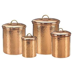 Hammered 4 Piece Kitchen Canister Set