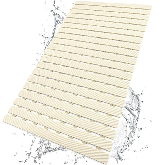 BEMISO BEMISO Shower Mat Non Slip Bathtub Mat with Suction Cups and Drain Holes 27.5 x15.7 Inch Bath Mat for Tub & Shower.Easy Dry,Easy to Cut,Eco-Friendly