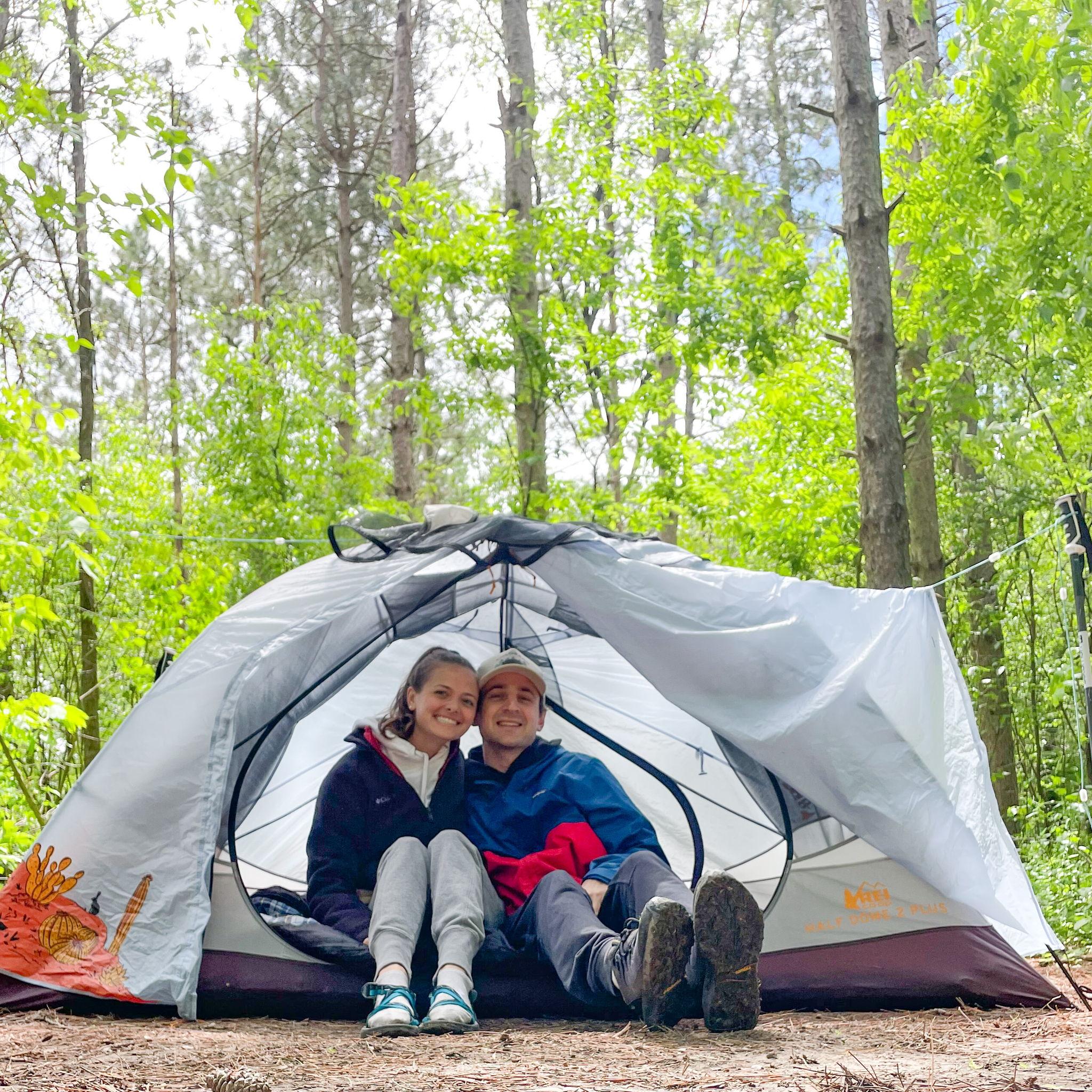 Camping at Devil's Lake, WI where we decided we wanted to be boyfriend and girlfriend