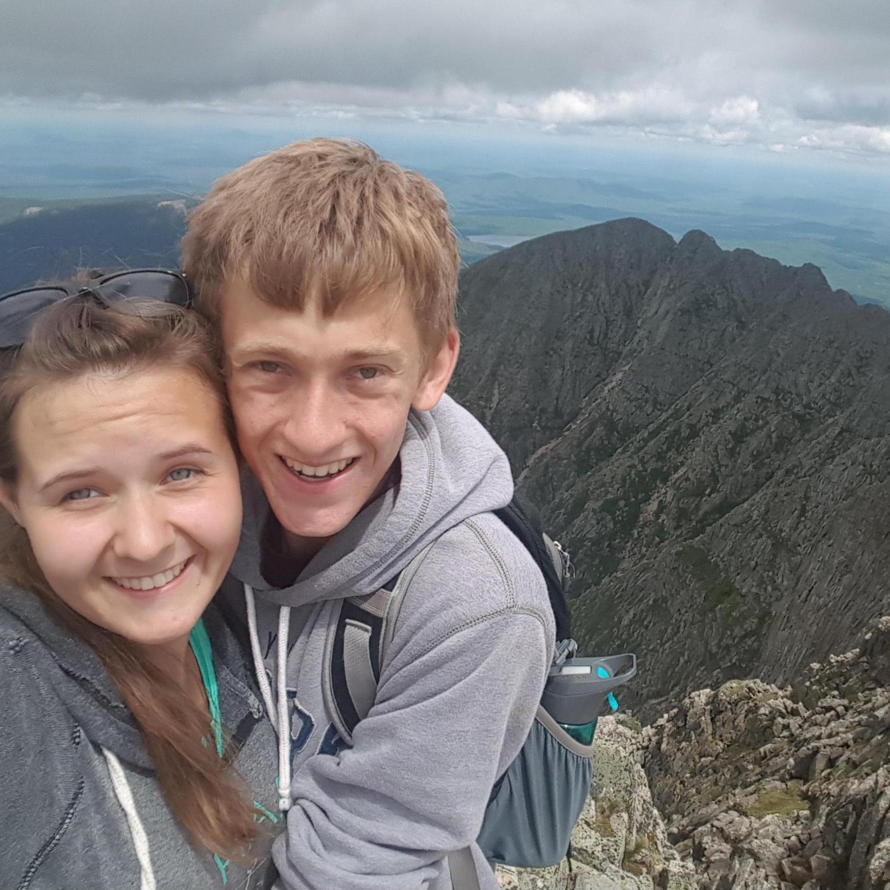 Do you see that crazy ridge in the background? We hiked that together about a year after dating! It is called Knife's Edge, which leads to the summit of Mt. Katahdin!