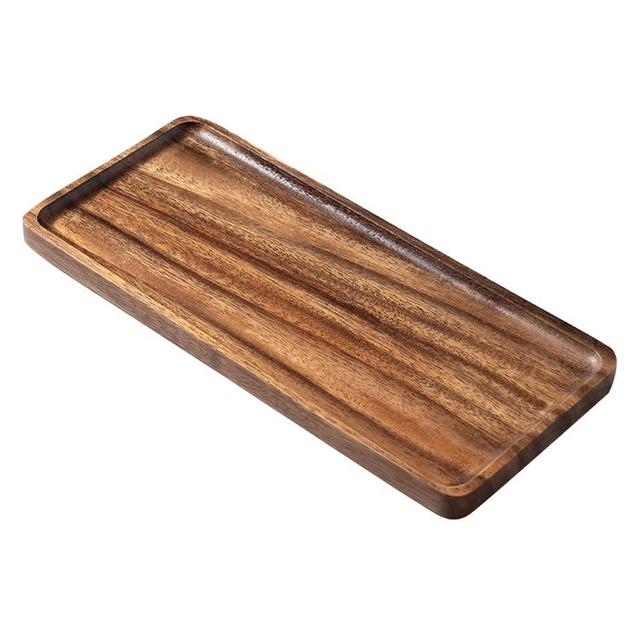 Bathroom Long Vanity Trays, 1-Pc, Wooden Toilet Tank Storage Tray, Farmhouse Wood Tray Kitchen Living Room Counter Top Organizers for Small Things, Dressing Table Sink Holders
