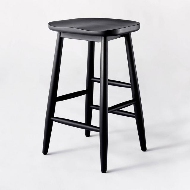 Haddonfield All Wood Backless Counter Stool Black - Threshold™ designed with Studio McGee