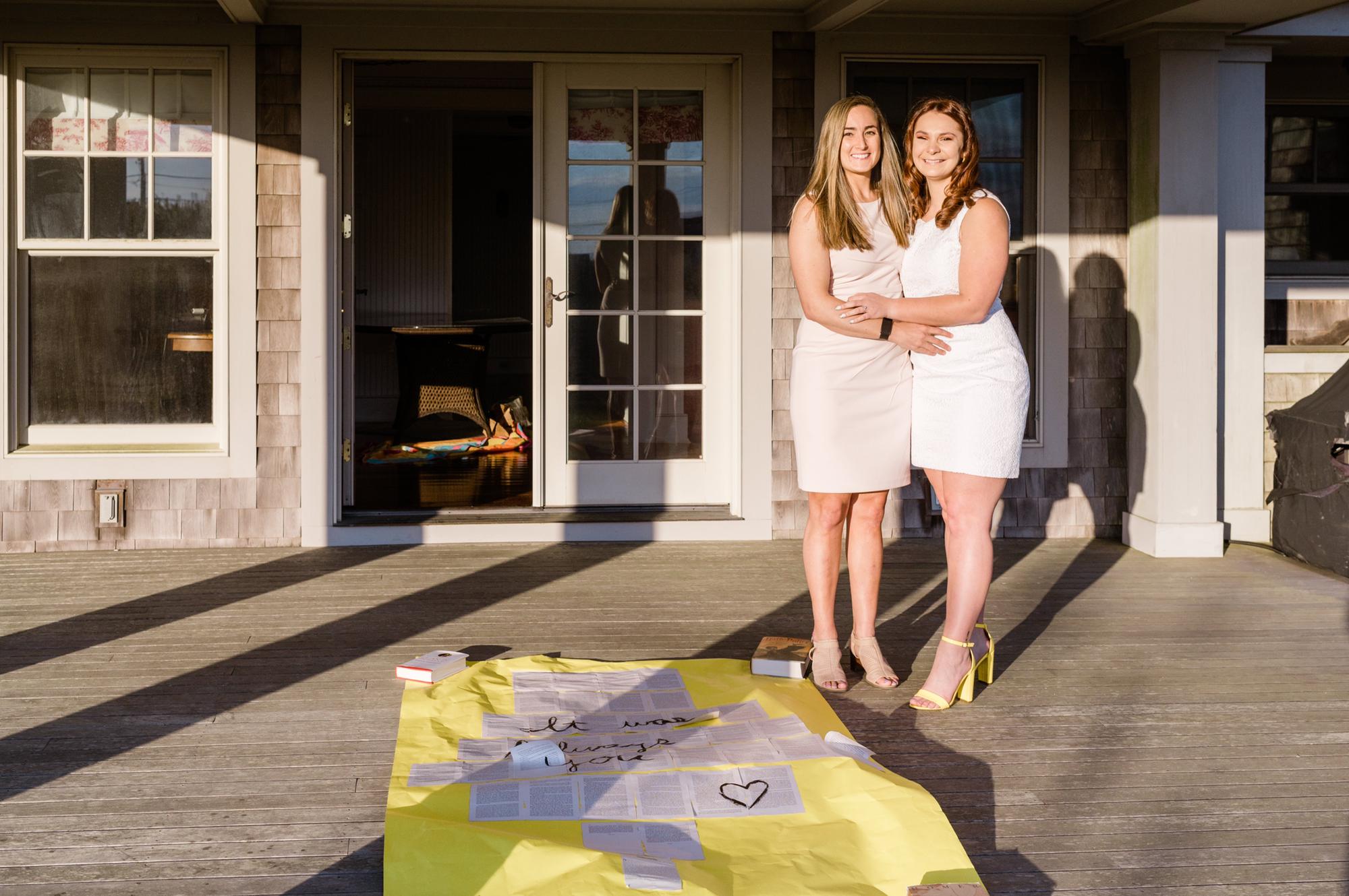 Posed with the sign Courtney made for the proposal - May 2021 😍