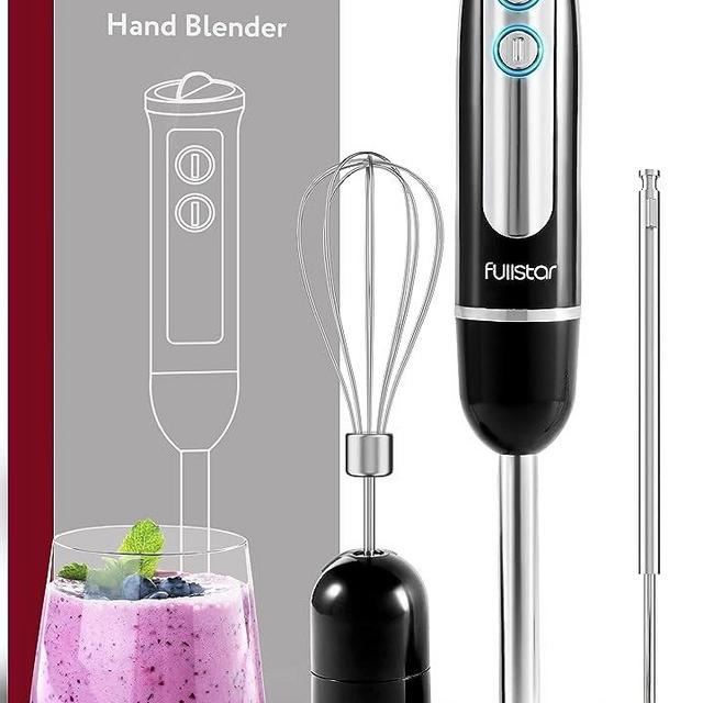 Immersion Blender, Hand Blender Electric, 3-in-1 Immersion Blender Handheld, 9-Speed, 500W Handheld Blender - Hand Blenders Immersion, Hand Mixer Electric Blenders for Kitchen, Smoothie Blender Black