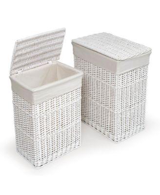 Badger Basket - Wicker Two Hamper Set with Liners