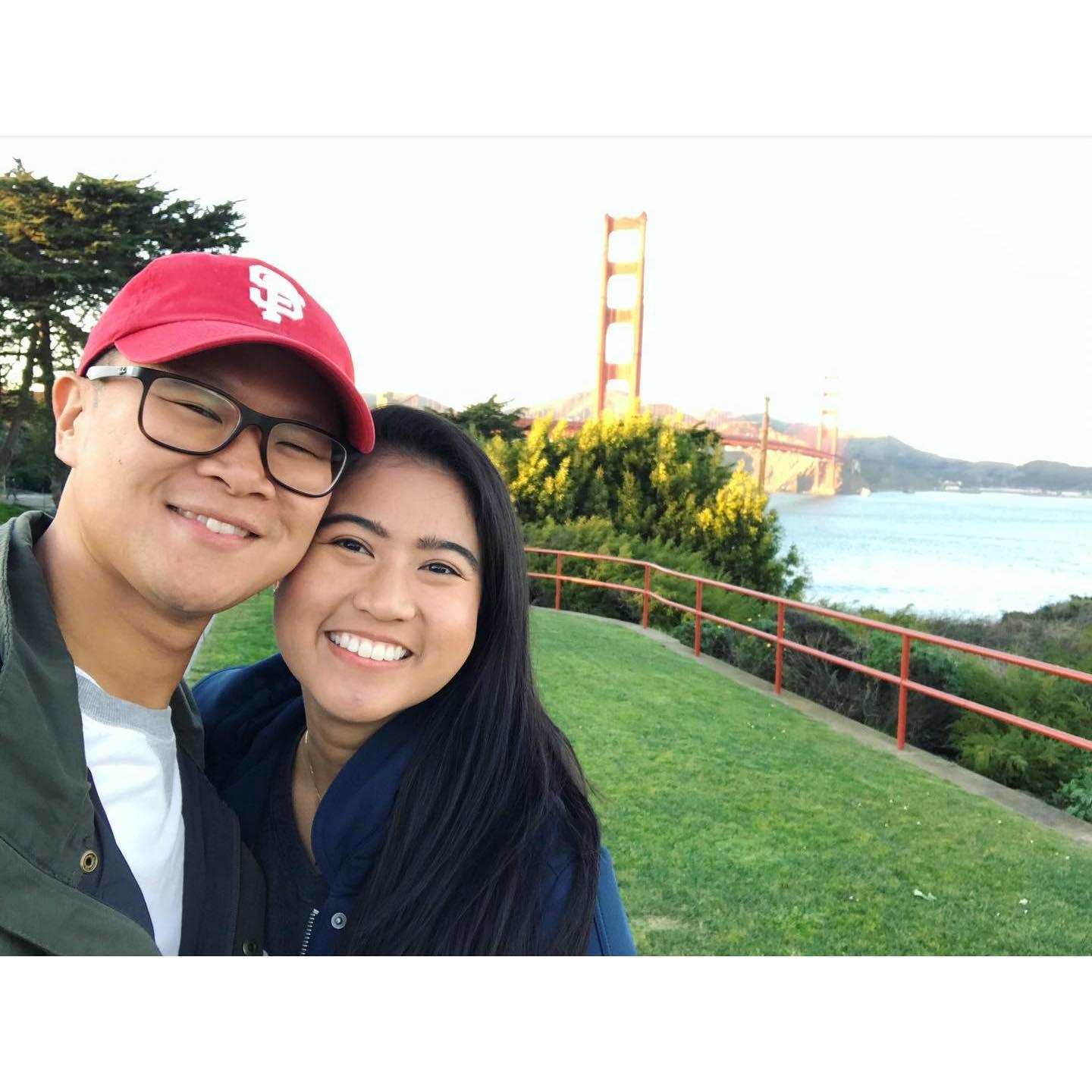 Our first time visiting San Francisco together, January 2020