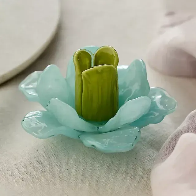 Glass Bloom Taper Holder
