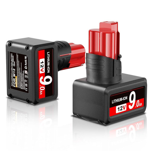 Nonbliep 2 Pack 9.0Ah Replacement for Milwaukee M12 12V Lithium Battery Compatible with Milwaukee M12 48-11-2440 48-11-2411 48-11-2420 48-11-2401 48-11-2402 48-11-2401 12-Volt M12 Cordless Tools
