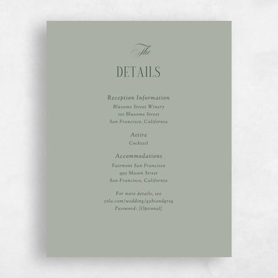Pale Sage, Green Wedding Enclosure - Balsam