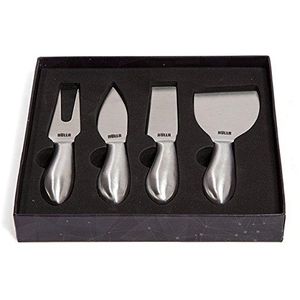 HULLR Premium 4-Piece Stainless Steel Cheese Knives Set Collection In Gift Box