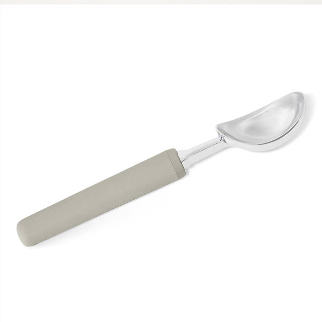Amazon Basics Ice Cream Scoop, Soft Grip Handle, Dishwasher-Safe Linen Gray