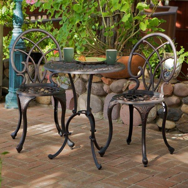 Hawking 3 Piece Palms Aluminum Copper Bistro Set                    by                              Astoria Grand