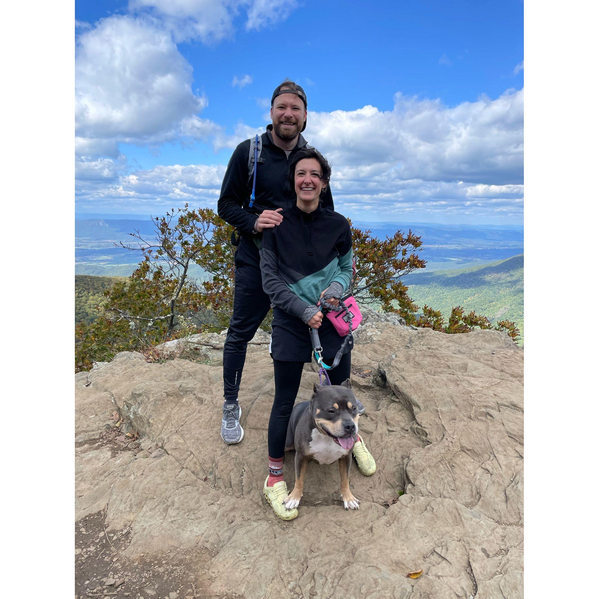 Our first National Park trip (in the van, and Lauren's first NP ever!) -Shenandoah, Virgina. (Hawksbill Summit trail)