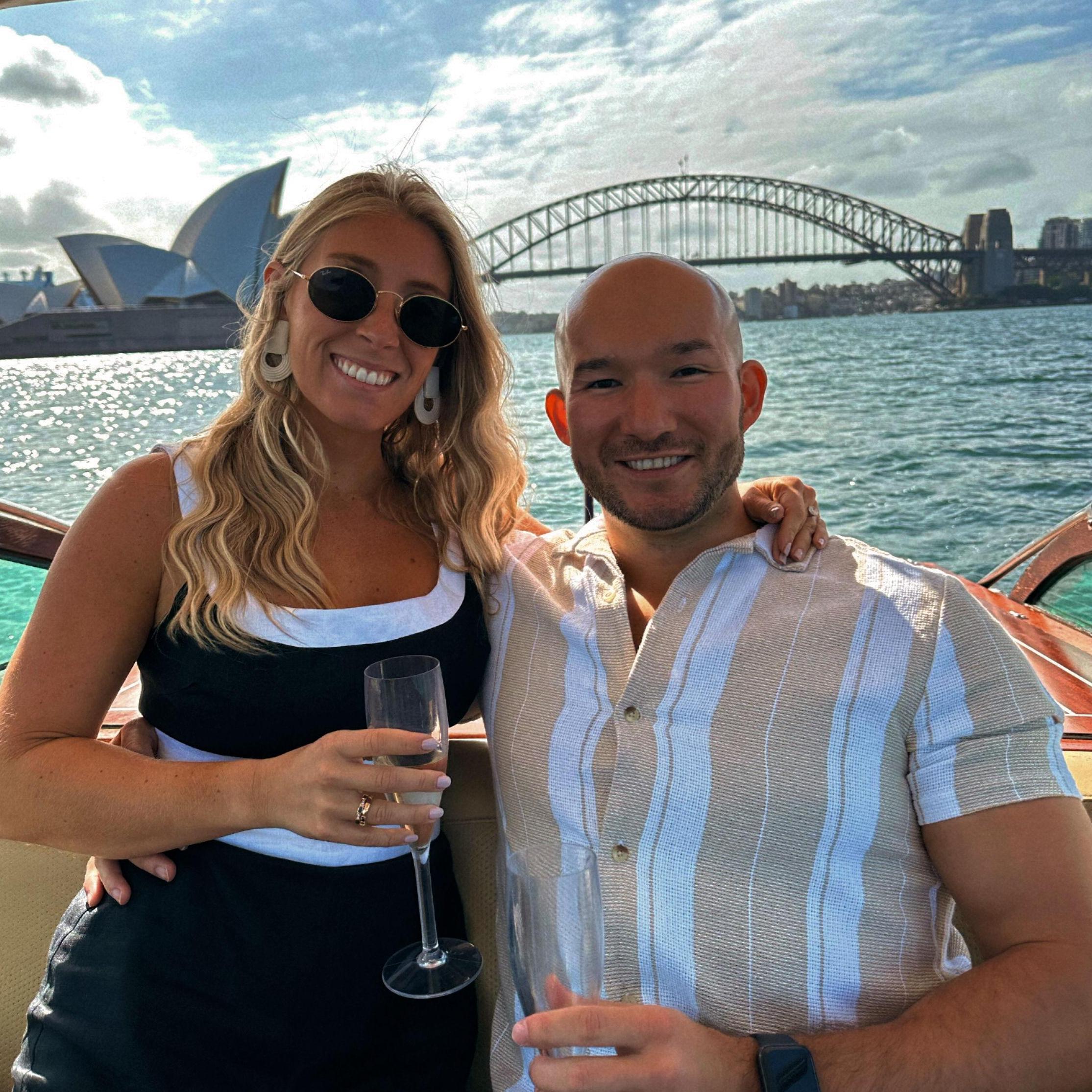 November 2023: a boat ride through the Sydney Harbour after a friend's wedding!