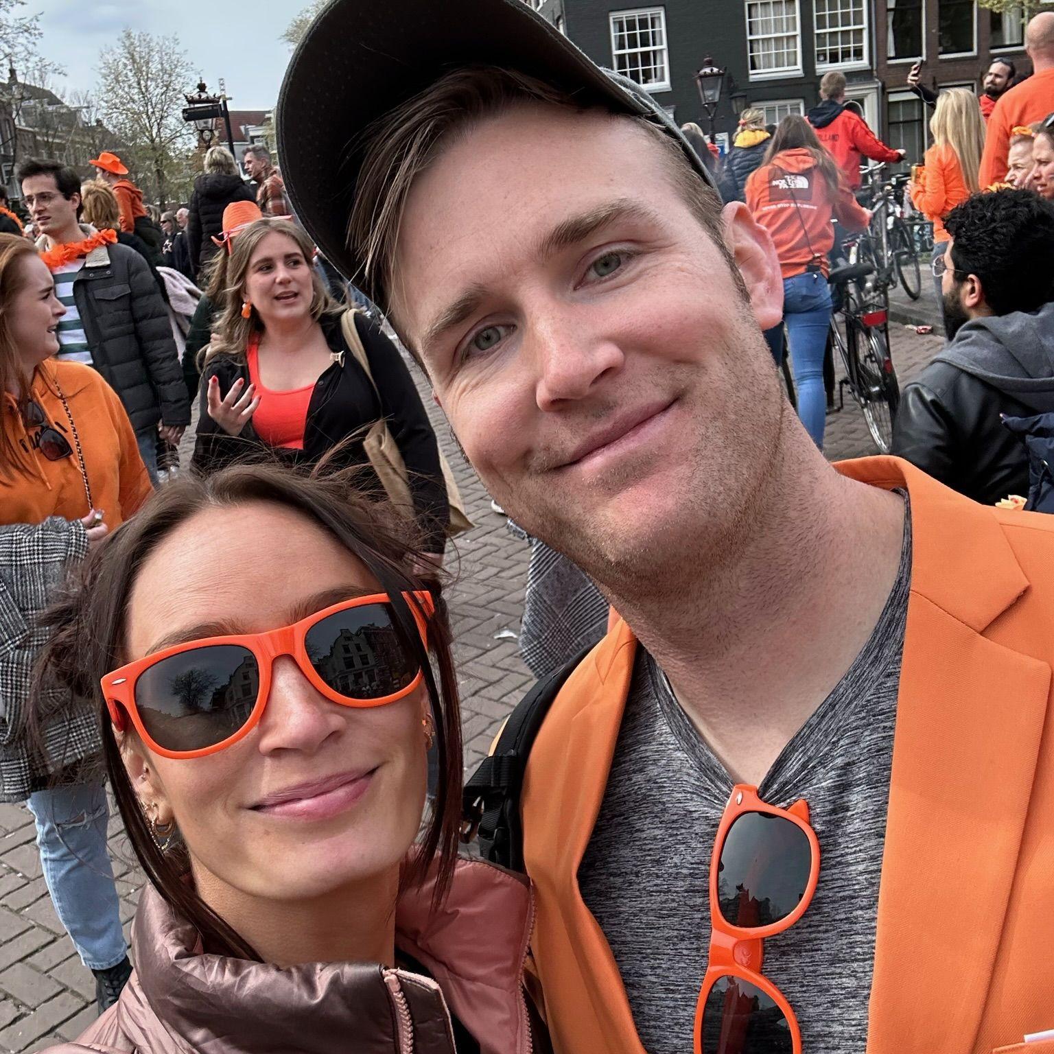Kings Day in Amsterdam (us and 50,000 of our closest friends)